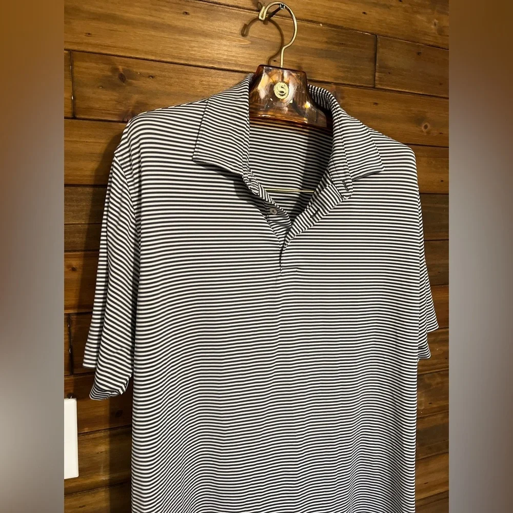 Peter Millar Summer comfort polo size Large striped EUC - Picture 2 of 8